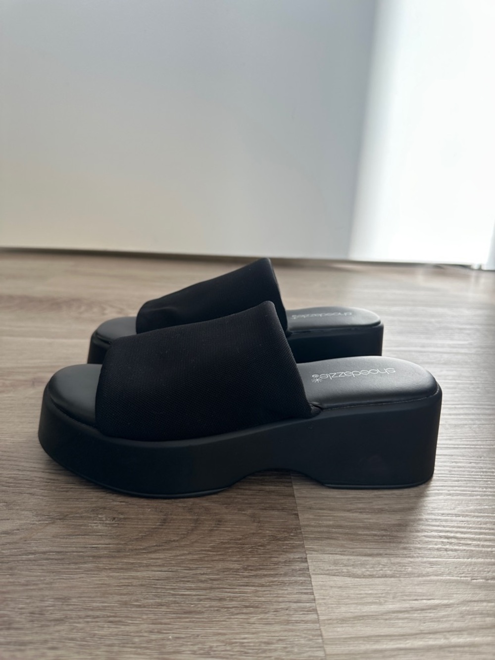 Shoe Dazzle Black Padded Slide Sandals - Picture 3 of 3